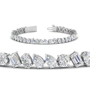 Mixed Diamond Cut Tennis Bracelet